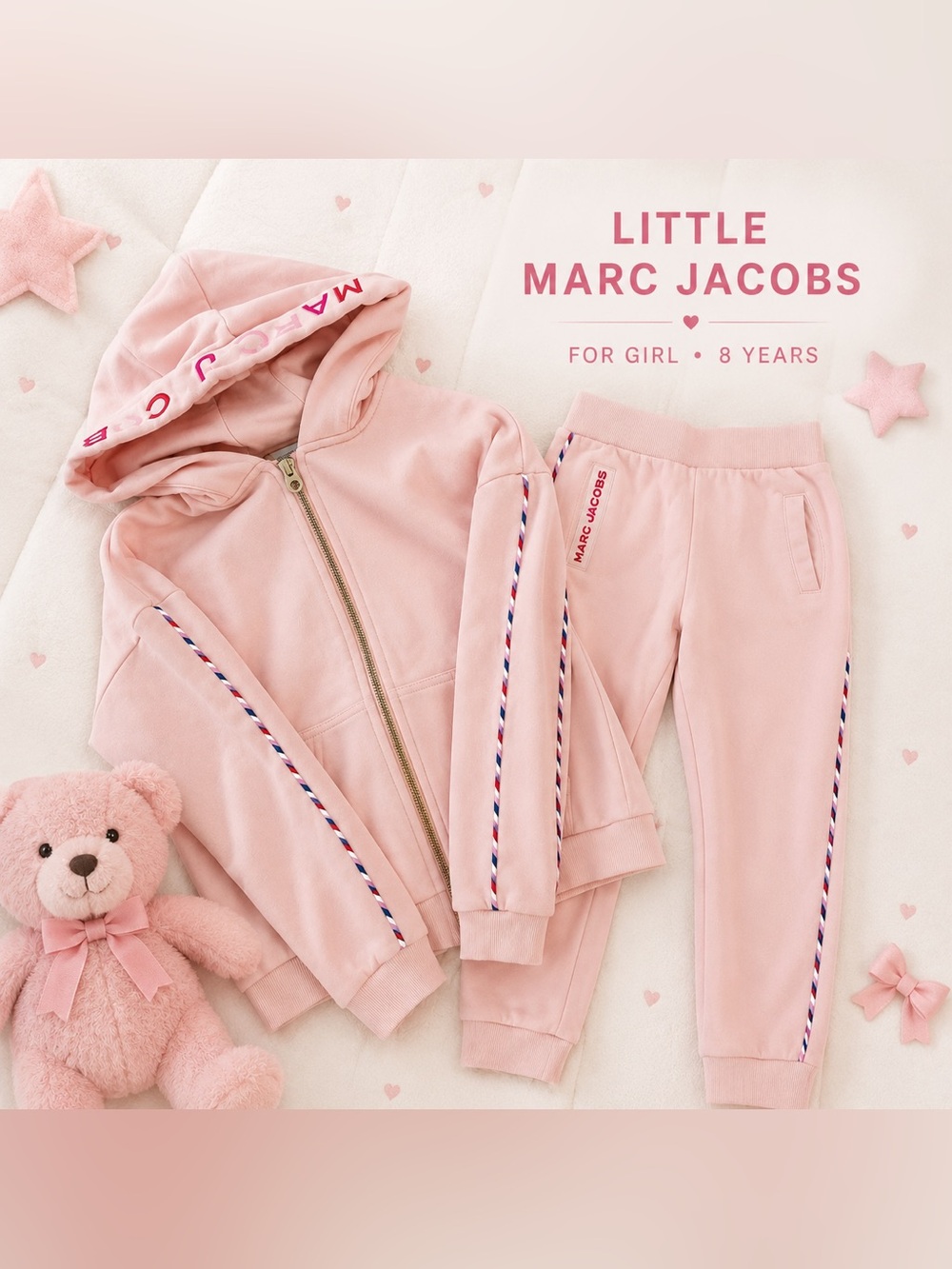 Little Marc Jacobs Pink Hooded Sweatpants & Joggers Set